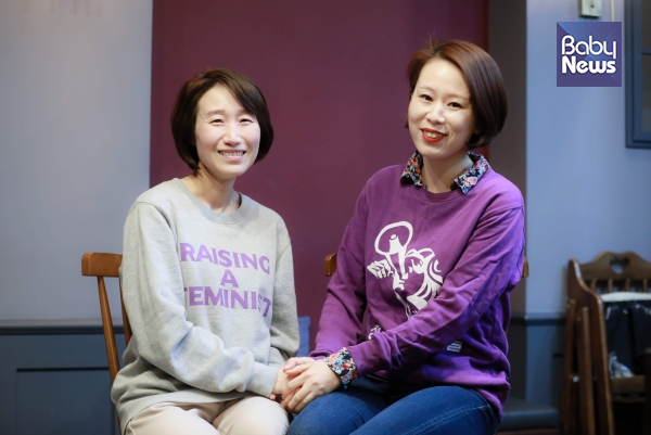 김정덕(왼쪽)·백운희(오른쪽) 정치하는엄마들 공동대표의 모습.자료사진 ⓒ베이비뉴스