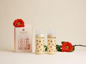 유한킴벌리 그린핑거 베베그로우, 동백꽃·목련꽃 디자인 젖병 조기 출시