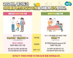 경기도 아이돌봄서비스 본인부담금 지원..월 최대 20시간 무료로