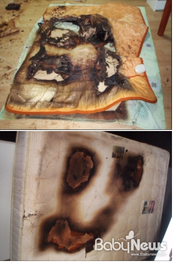 2010년 10월 5일 행신동 아파트 침대 화재. ⓒ한국소비자원