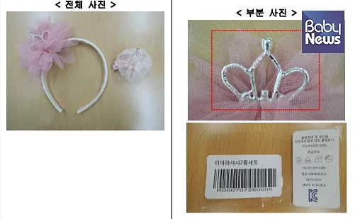 카드뮴이 기준치의 1300배 이상 검출된 쁘띠코코 '티아라샤샤2종세트'. ⓒ국가기술표준원