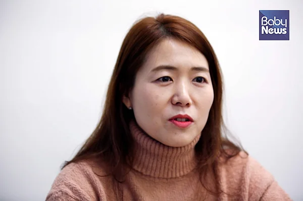 함미영 민주노총 공공운수노조 보육지부 신임 지부장을 지난 12일 경기 서현동의 한 카페에서 만났다. 서종민 기자 ⓒ베이비뉴스