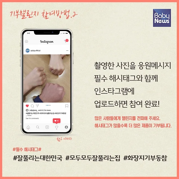 기부챌린지 참여 방법. ⓒ미래생활㈜