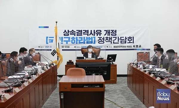 3월 17일 '국민구하라법' 정책간담회에서는 '국민구하라법'이 왜 필요한지에 대한 논의가 이뤄지는 자리였다. 최대성 기자 ⓒ베이비뉴스