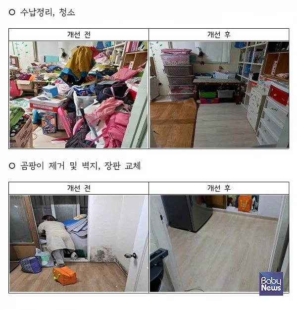 경기도가 실시한 아동 주거빈곤가구 클린 서비스. ⓒ경기도