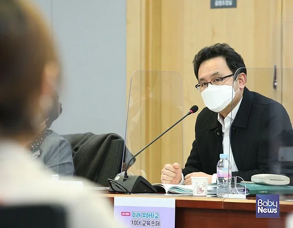 송경원 정의당 정책위원회 위원은 정의당은 4년 전 2017년 대선과 지난해 총선에서 유보통합과 유아학교 등을 공약했다고 말했다. 최대성 기자 ⓒ베이비뉴스