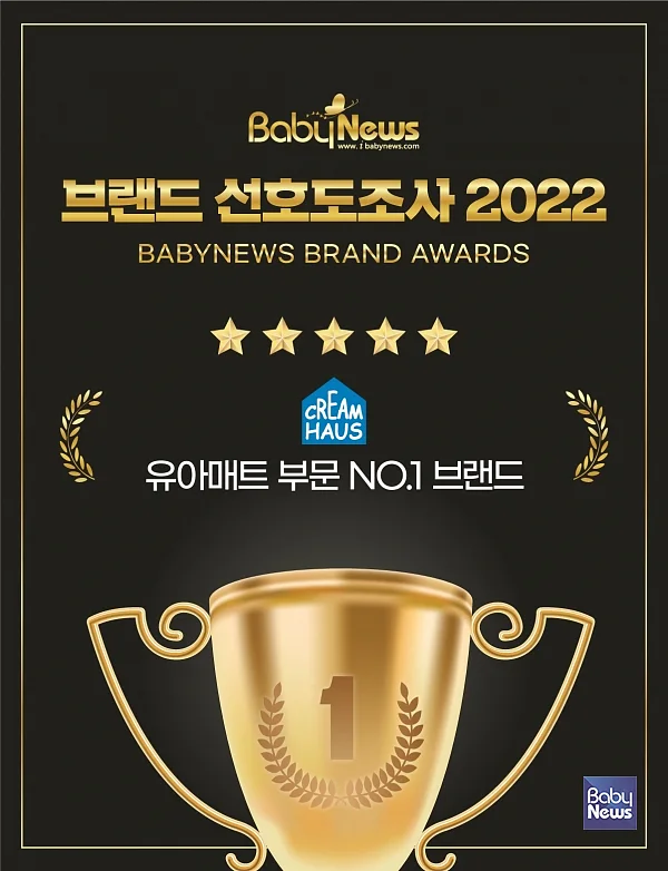 크림하우스 매트, 2022 브랜드 선호도 조사에서 유아매트 부문 2년 연속 1위. ⓒ크림하우스