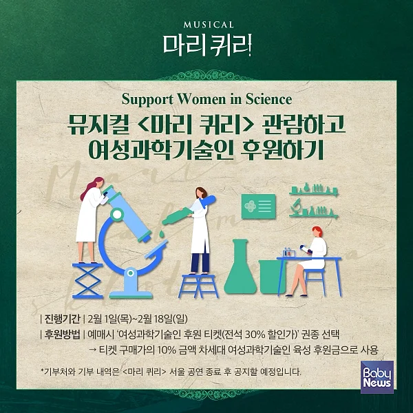 여성과학기술인을 후원하는 뮤지컬 '마리 퀴리'. ⓒ라이브(주)