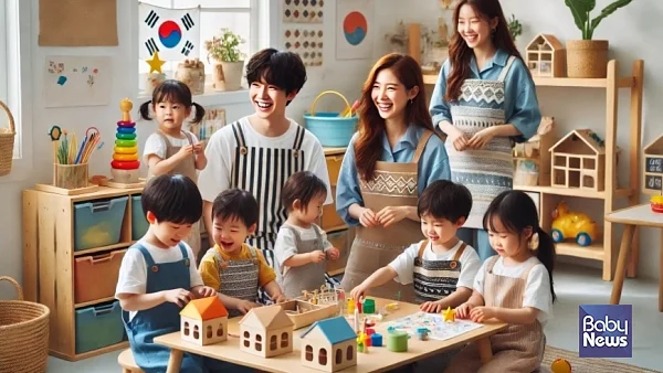 우리 정부가 지난 6월 유보통합 실행 계획안을 발표하며 '세계 최고' 영유아교육과 보육을 표방했다. '세계 최고 영유아교육과 보육'이 실행되려면 어떻게 해야할까? 아이들이 정말 원하고 아이들에게 필요한 건 무엇일까? 생성형AI로 만든 이미지. ⓒ베이비뉴스