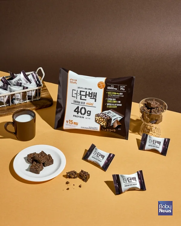 한 입으로 채우는 프로틴바 '더단백 크런치바 초코 mini' 출시. ⓒ빙그레