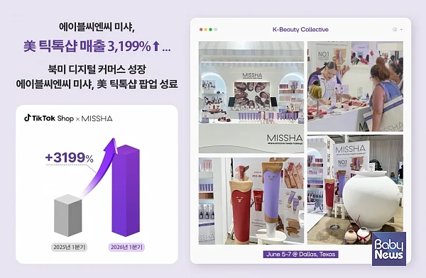 에이블씨엔씨 미샤, 美 틱톡샵 매출 3,199%↑… 북미 디지털 커머스 성장.?ⓒ에이블씨엔씨