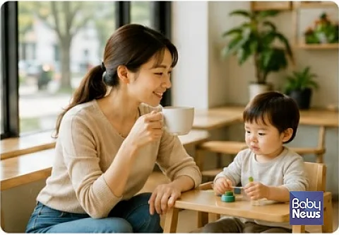 자녀와의 외출(AI 생성 이미지). ⓒ서울대학교 아동가족학과
