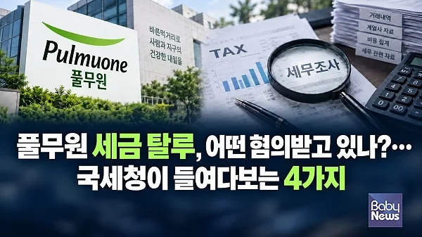 국세청이 풀무원의 특수관계법인 비용 전가와 해외 관계사 자금 지원, 사주 일가의 증여세 미신고 등 세금 탈루 혐의를 들여다보고 있다. 생성형 AI로 제작한 이미지. ⓒ베이비뉴스