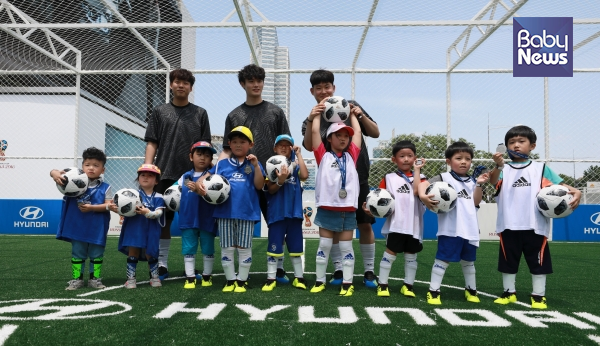 어린이 축구교실에 참여한 아이들 모습. 김재호·최대성 기자 ⓒ베이비뉴스