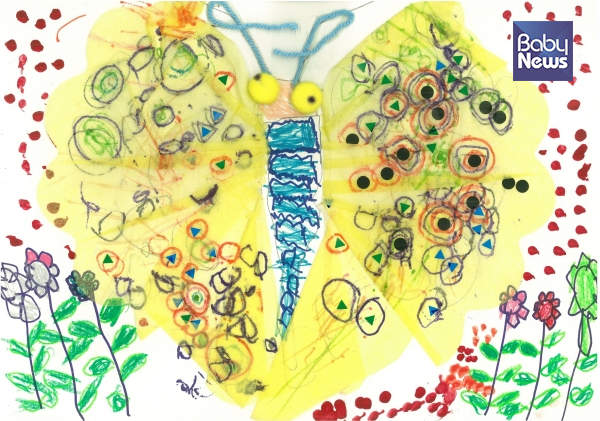 엄마(나비를 그리고 엄마라 제목 붙임)(6세 그림). ©유수린