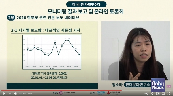 정소라 연구원은 "아빠 없이 혼자 아이를 키우는 것은 무조건 불쌍한 것이 아니다"라고 주장했다. ⓒ한부모가족연합