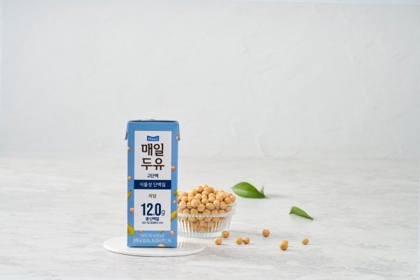 매일유업이 출시한 콩 단백질 12g 함유 ‘매일두유 고단백’ 제품. ⓒ매일유업