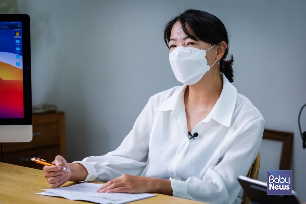 김수정 서울시서북권직장맘지원센터 법률지원팀장(노무사)은 “임신·출산·육아기의 노동자에 차별적인 행위나 발언에 대한 가이드라인 만들어야 한다”고 제안했다. 김재호 기자 ⓒ베이비뉴스