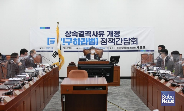 3월 17일 '국민구하라법' 정책간담회에서는 '국민구하라법'이 왜 필요한지에 대한 논의가 이뤄지는 자리였다. 최대성 기자 ⓒ베이비뉴스