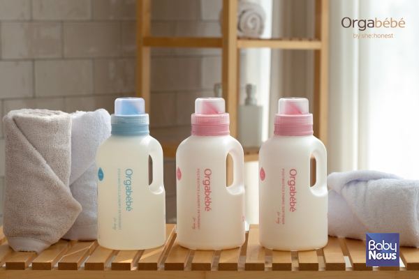 아기 화장품 브랜드 오가베베가 새롭게 출시한 아기 세탁세제와 섬유유연제 3종. ⓒ오가베베