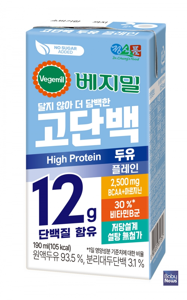 정식품, ‘베지밀 고단백 두유 플레인’ 500만개 판매 돌파…”무가당 제품으로 인기”. ⓒ정식품