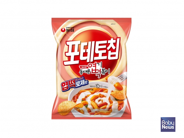 농심 포테토칩 엽떡로제맛 제품 이미지.