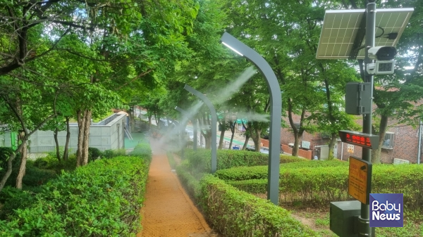 율곡어린이놀이터 쿨링포그 사진.
