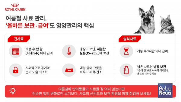 로얄캐닌, “여름철 사료관리, ‘올바른 보관∙급여’도 영양관리의 핵심”. ⓒ로얄캐닌