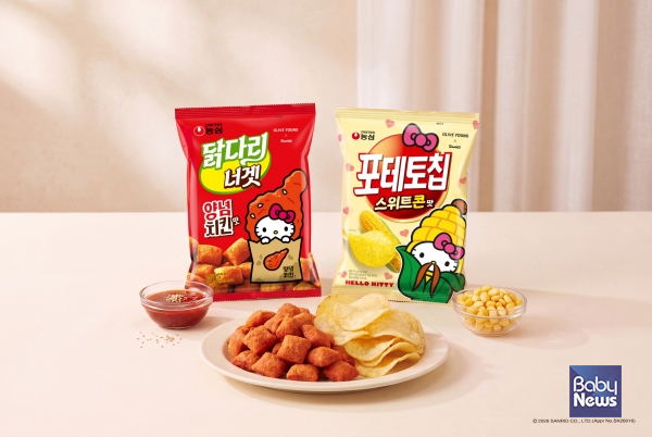 농심 올리브영 콜라보 스낵 2종 연출 이미지. ⓒ농심